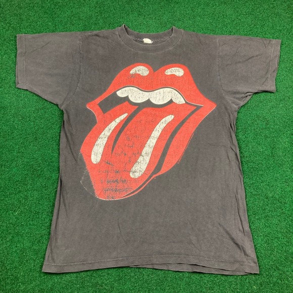 Vintage Rolling Stones Shirt Mens M Black Red 1989 Urban Jungle Europe Tour 80s - Picture 2 of 16